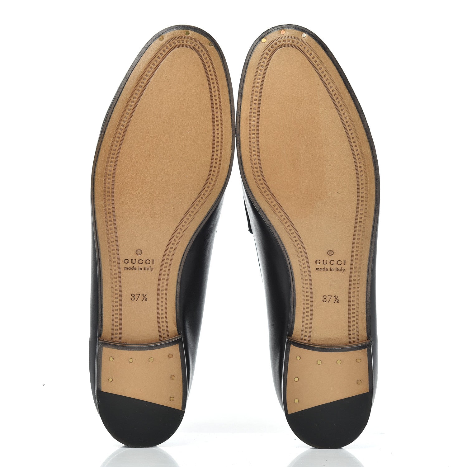 Gucci Calfskin Womens Jordaan Loafers 37.5 Black 5 of 14