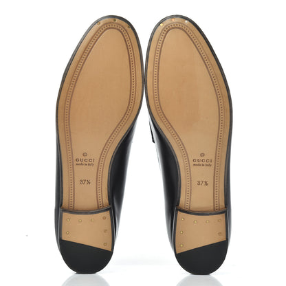 Gucci Calfskin Womens Jordaan Loafers 37.5 Black 5 of 14
