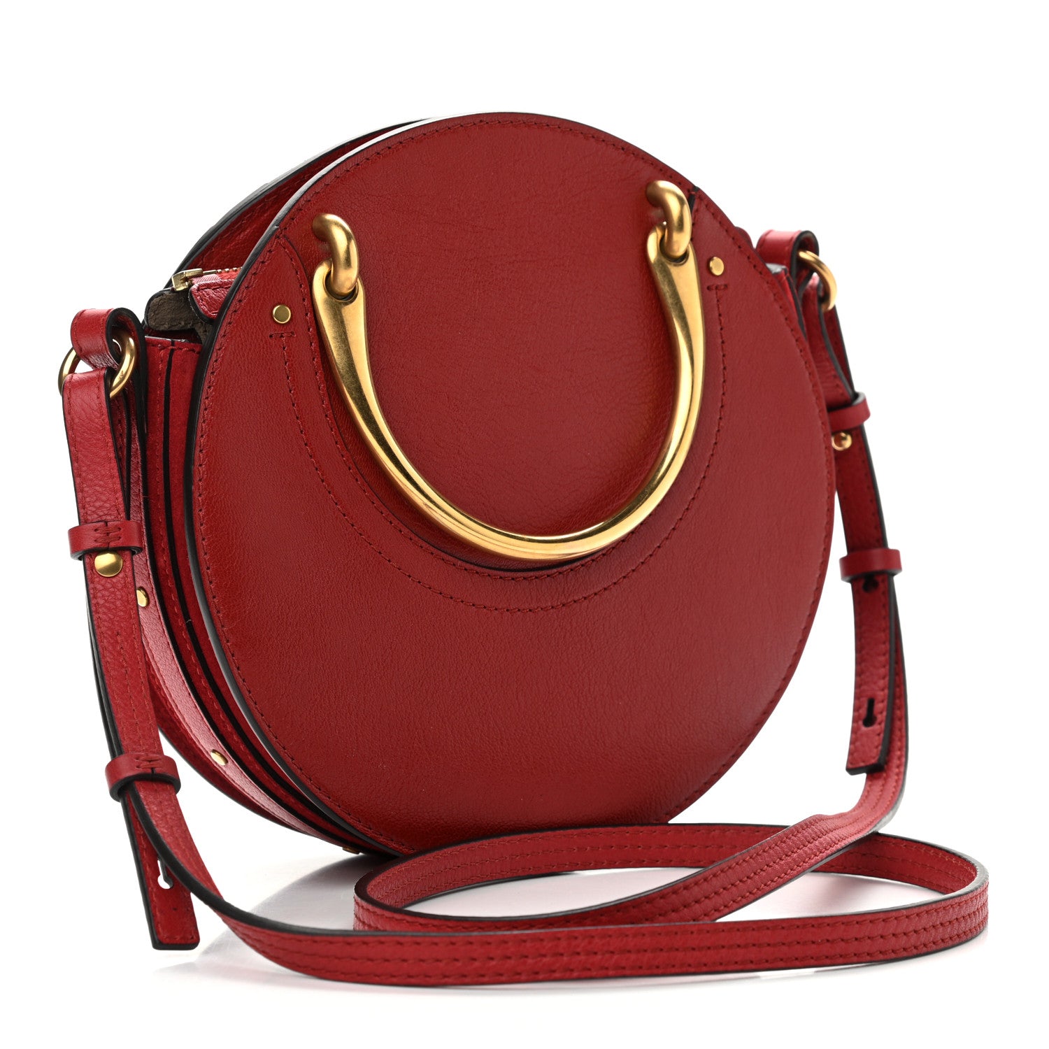 Chloe Shiny Goatskin Smooth Calfskin Suede Small Pixie Bag Dahlia Red 3 of 9