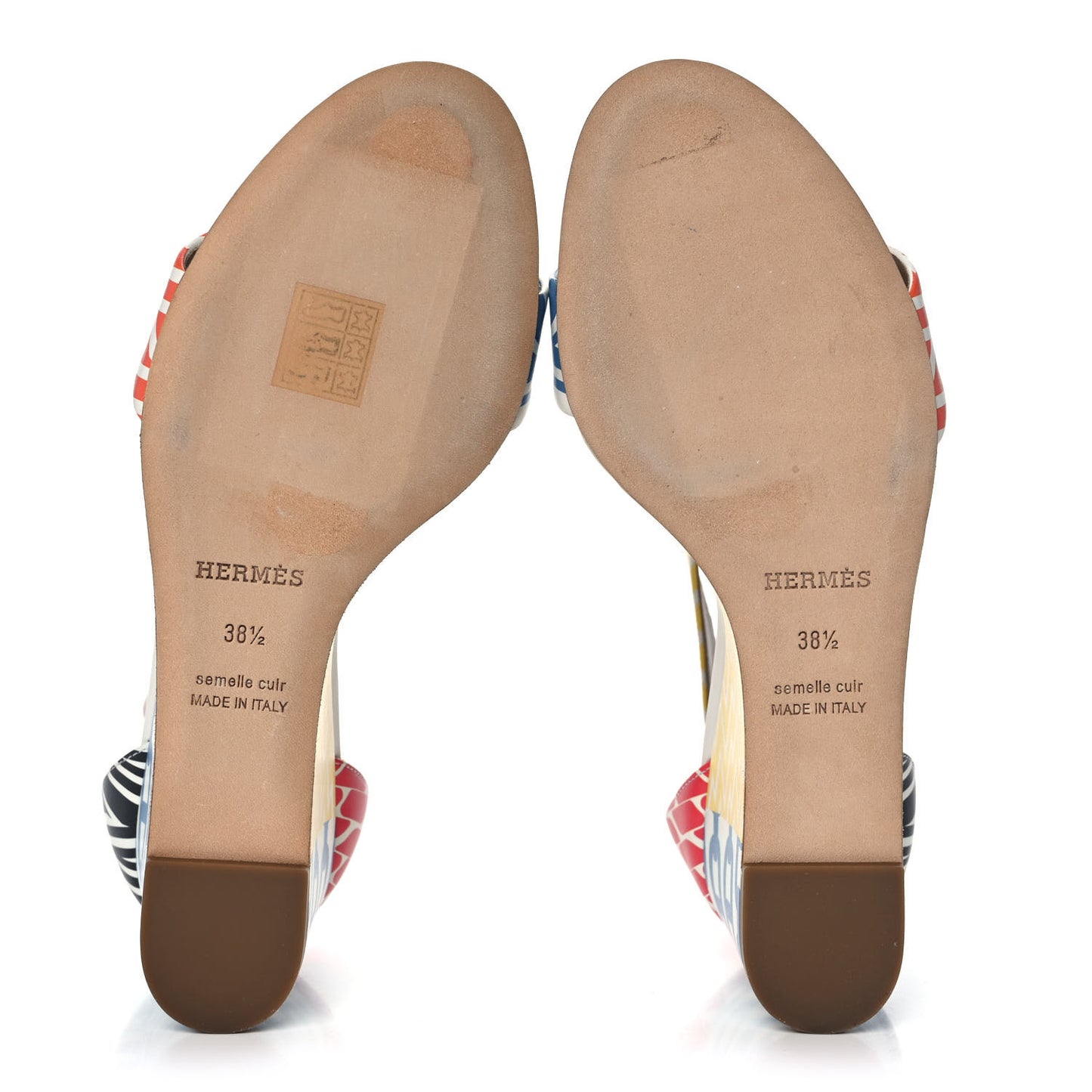 Calfskin Printed Acapulco Wedge Sandals 38.5 Multicolor