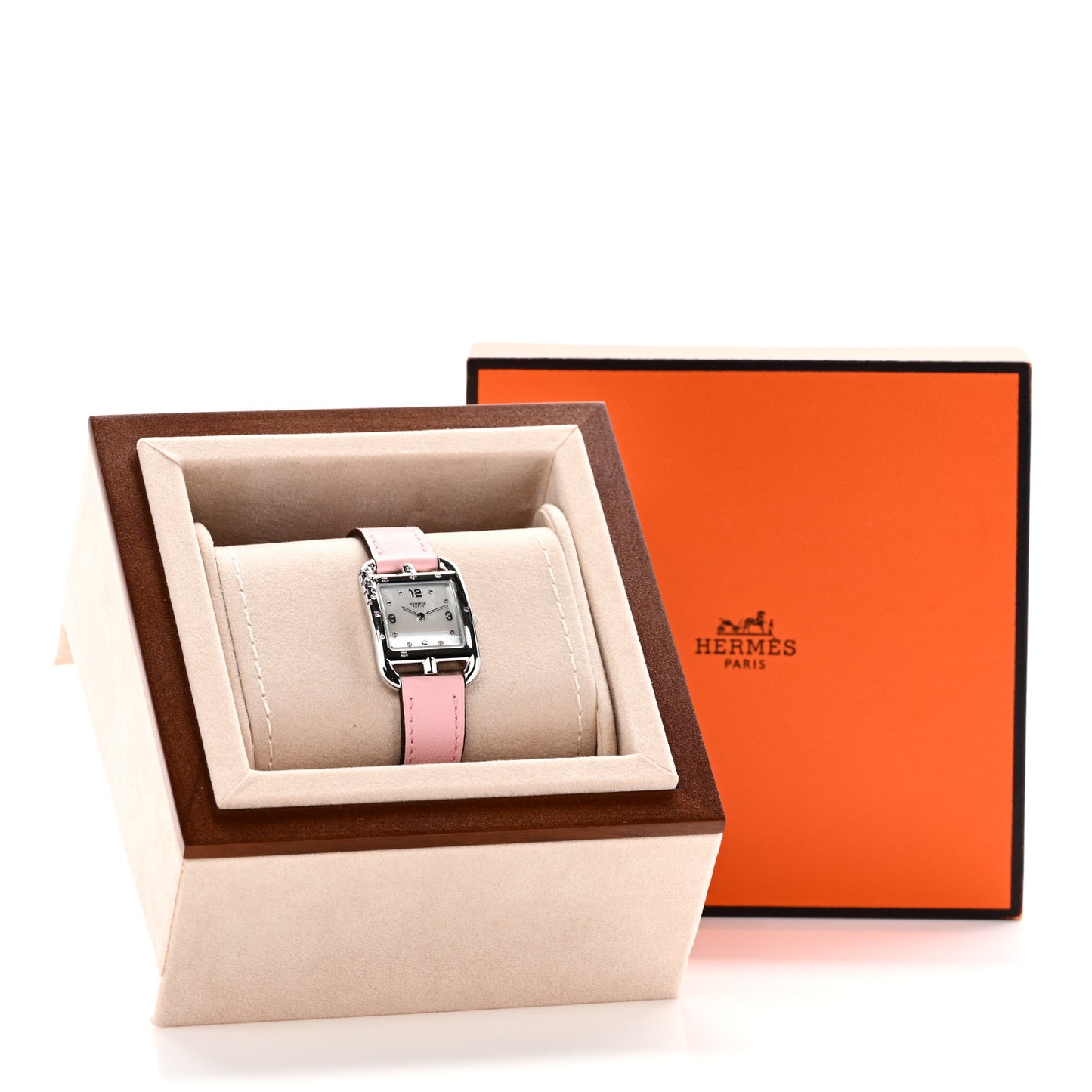 Stainless Steel Swift Diamond Pink Sapphire Mother of Pearl 23mm Cape Cod Quartz Watch Rose Sakura