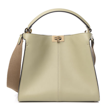 Fendi Vitello Seta Century Medium Peekaboo X-Lite Mandorlo Blueberry 1 of 9