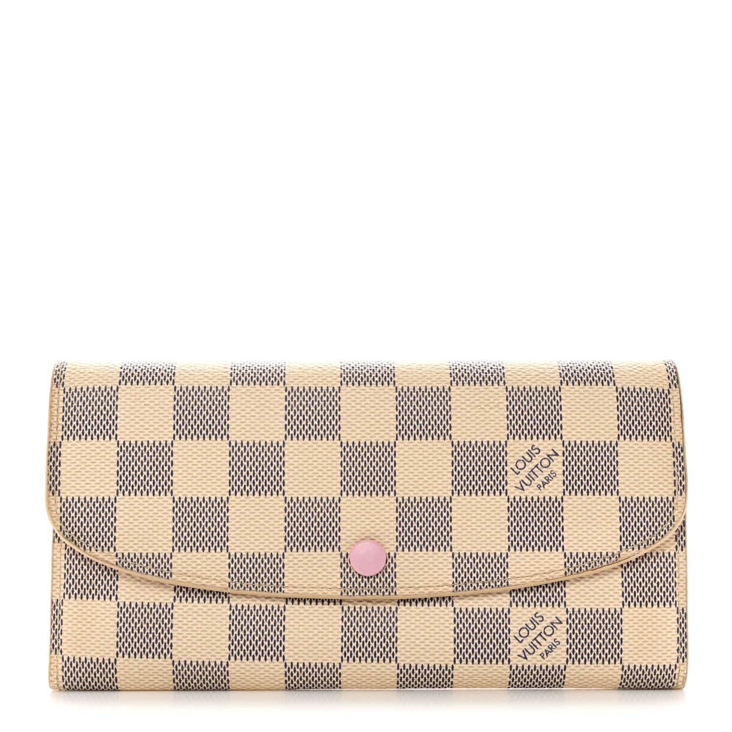 Louis Vuitton Damier Azur Emilie Wallet Rose Ballerine 1 of 7