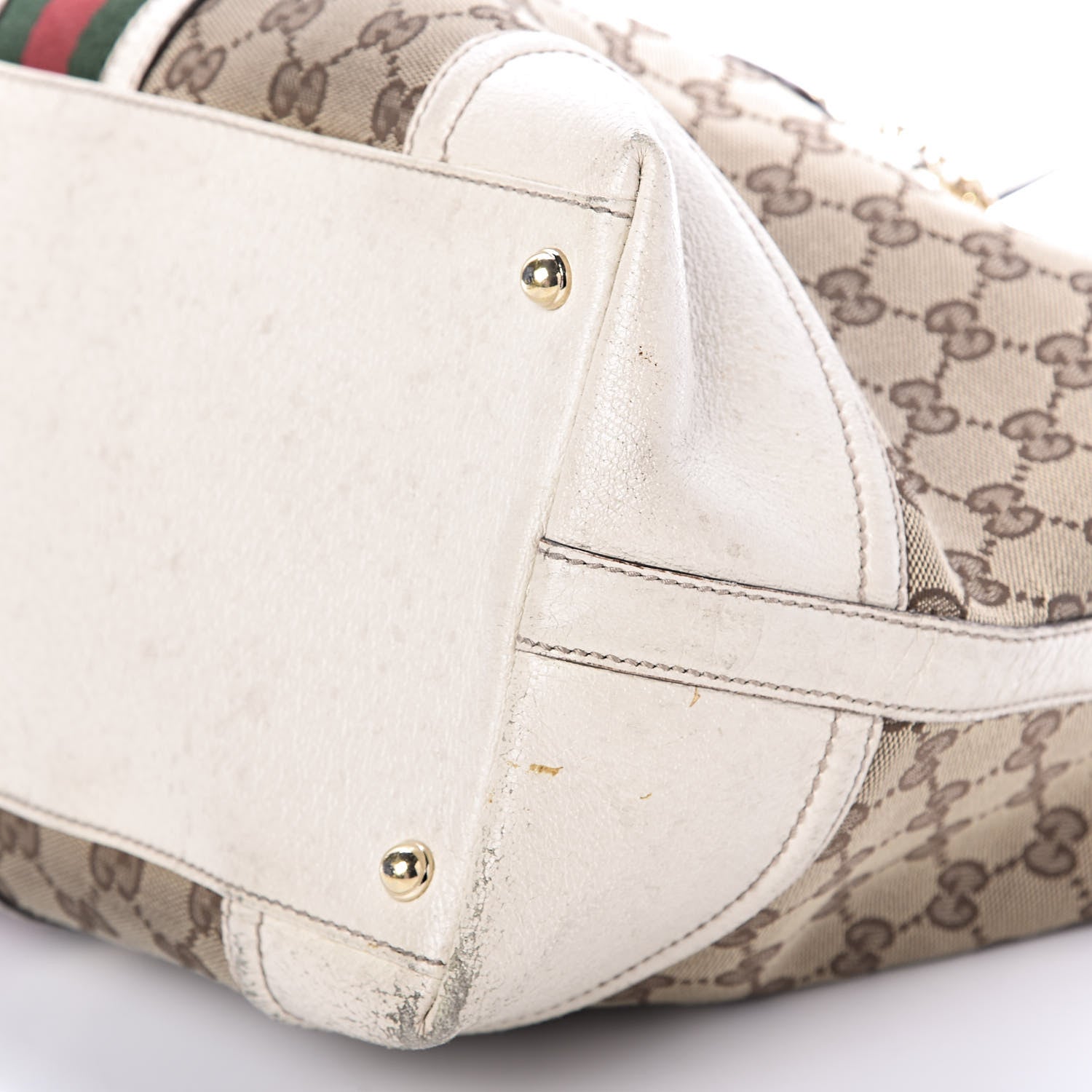 Gucci Monogram Web Large Treasure Boston Tote Beige 7 of 16