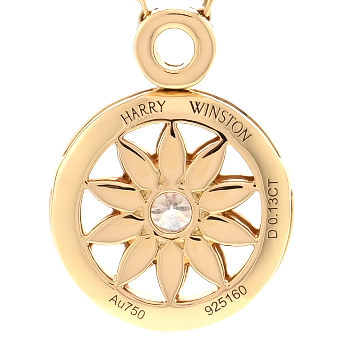 18K Yellow Gold Diamond Winston Gates Pendant Necklace
