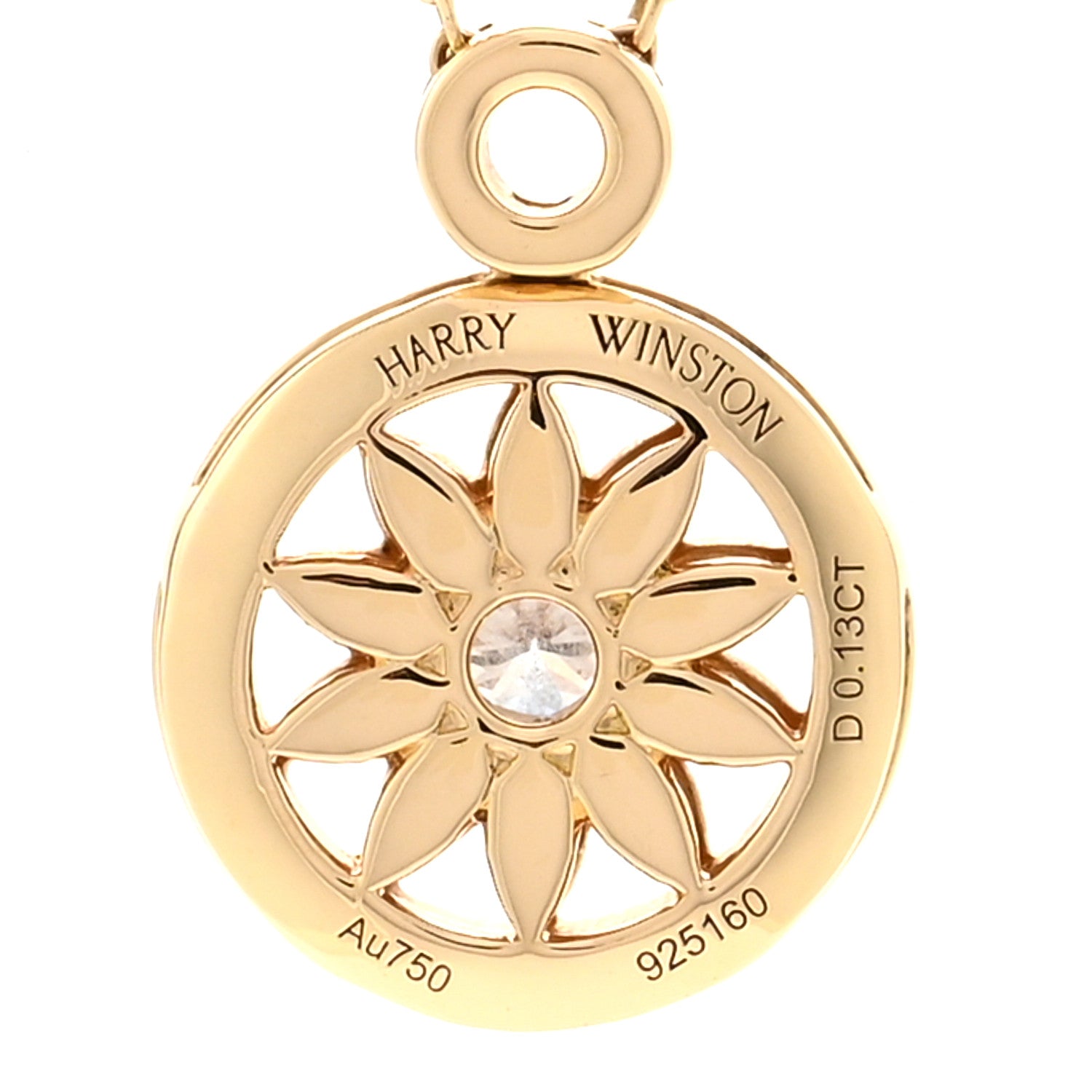 Harry Winston 18K Yellow Gold Diamond Winston Gates Pendant Necklace 5 of 6