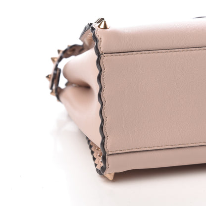 Fendi Vitello Seta Shiny Nappa Scalloped Studded Mini Peekaboo Iconic Satchel Soap 9 of 10
