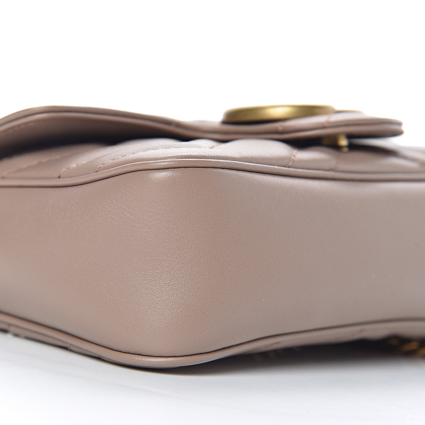 Calfskin Matelasse Super Mini GG Marmont Shoulder Bag Porcelain Rose