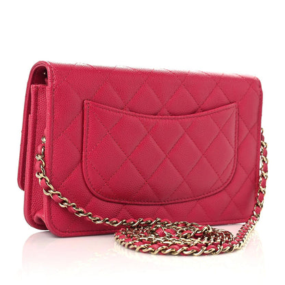 Chanel Caviar Quilted Wallet On Chain WOC Dark Pink 3 of 12