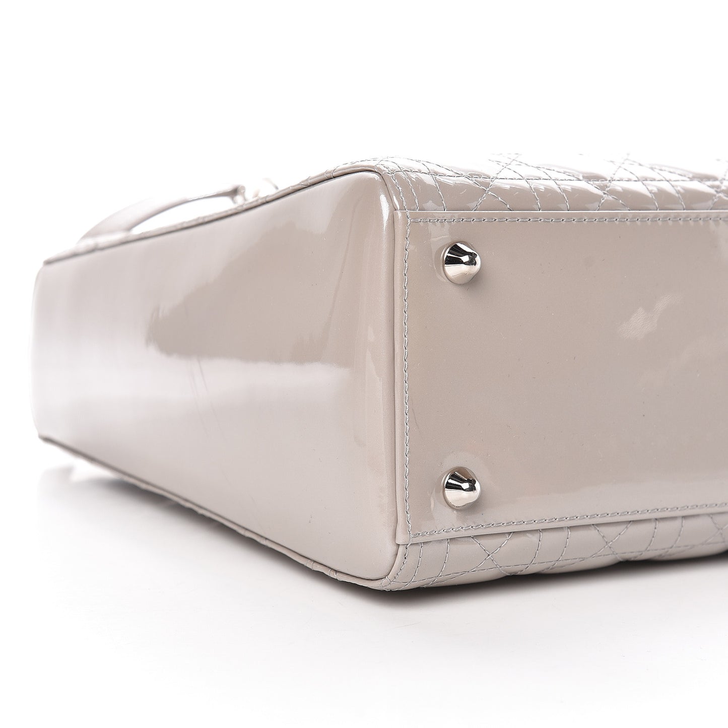 Patent Cannage Large Lady Dior Beige