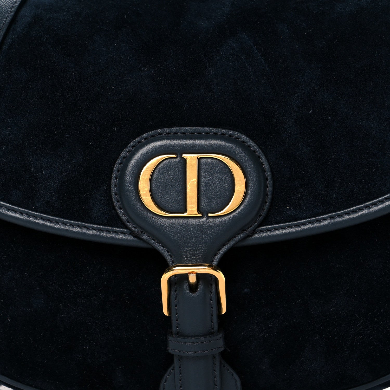 Christian Dior Suede Medium Bobby Flap Navy 10 of 10