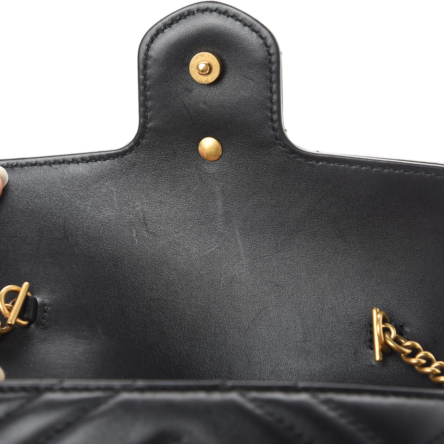 Calfskin Matelasse Super Mini GG Marmont Shoulder Bag Black