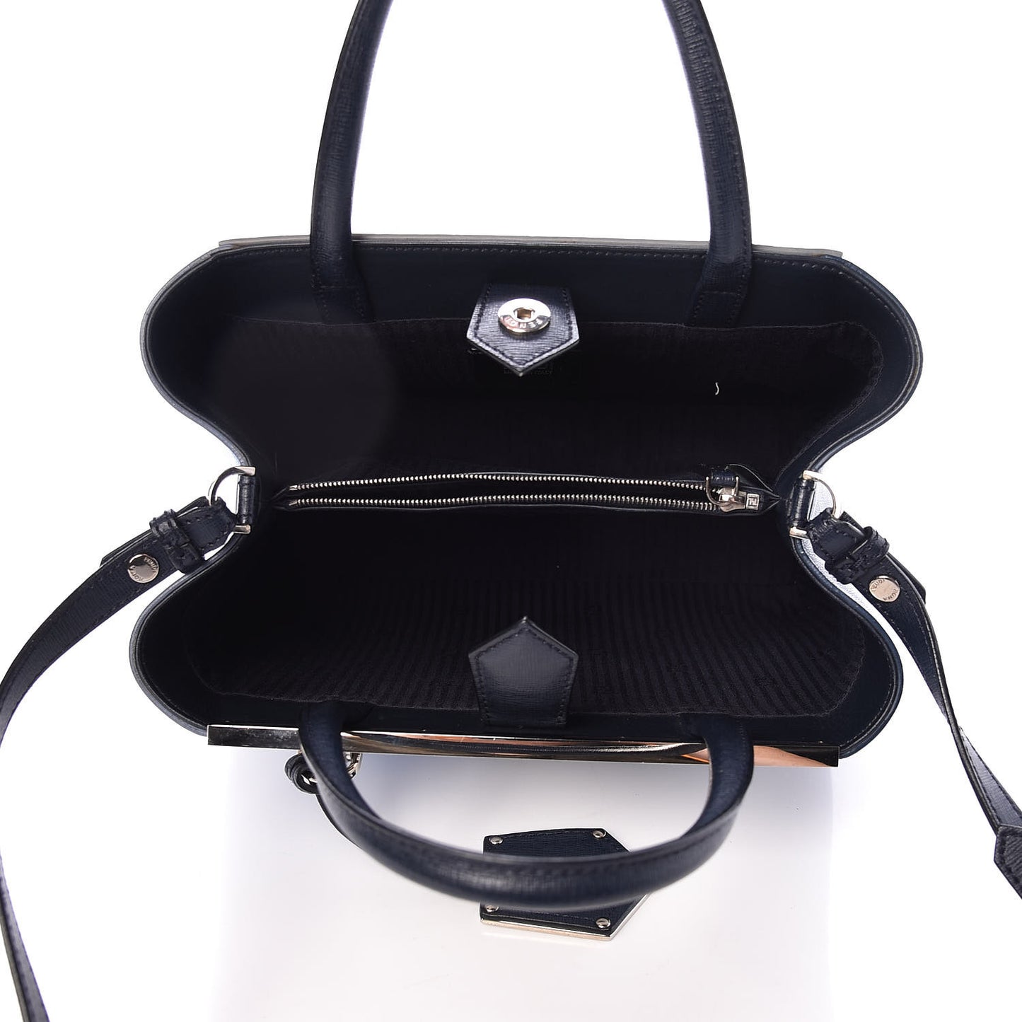 Vitello Elite Calfskin Colorblock Petite 2Jours Tote Blue Multicolor