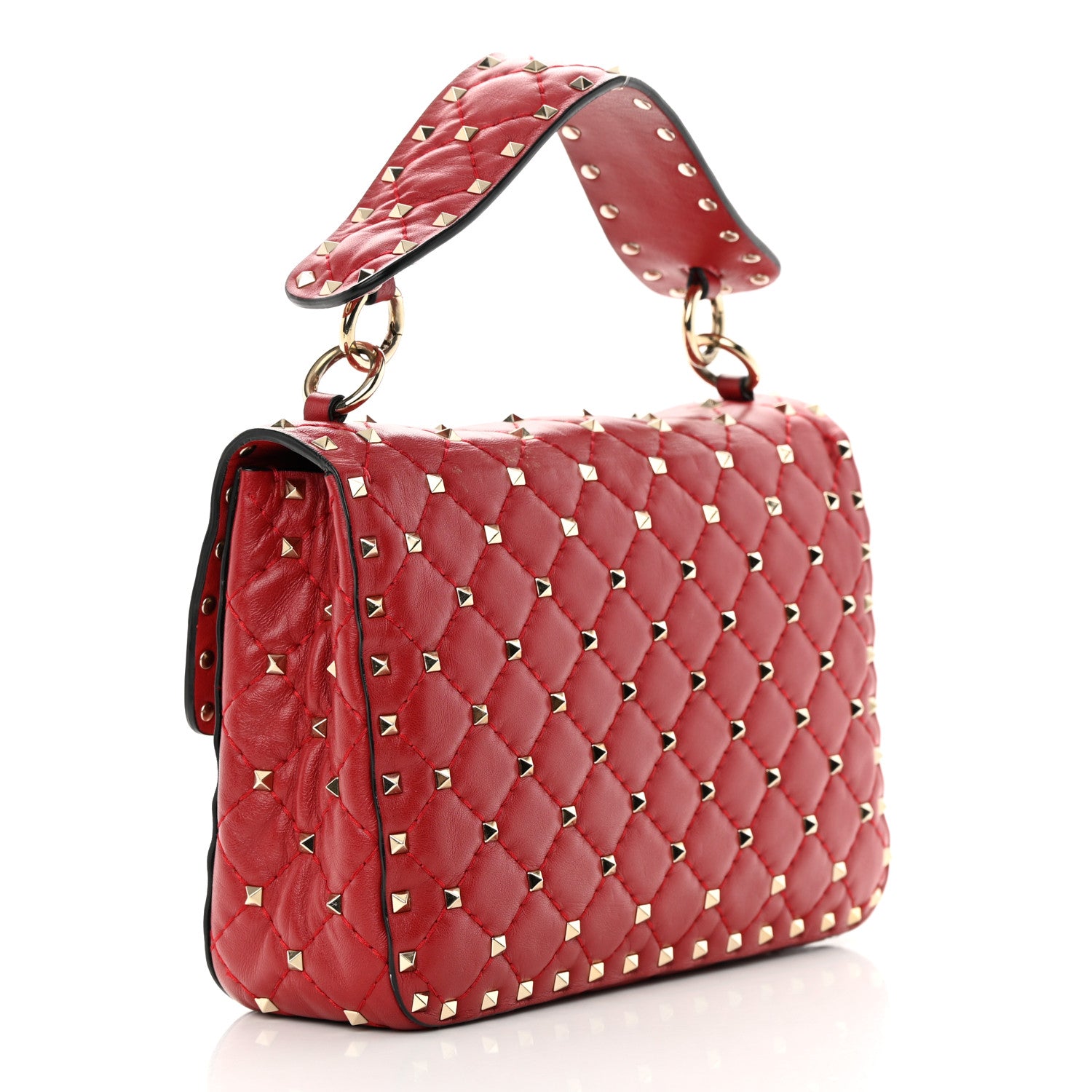 Valentino Garavani Nappa Medium Rockstud Spike Shoulder Bag Rosso Valentino 3 of 18