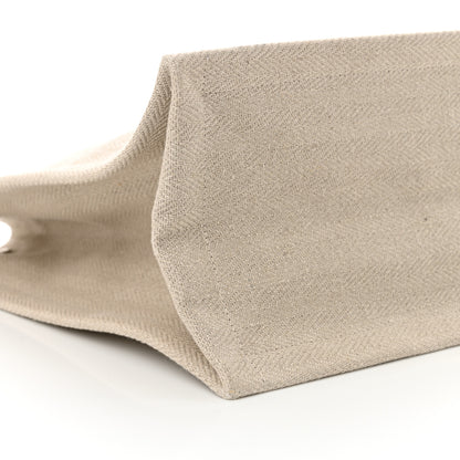 Saint Laurent Cotton Linen Rive Gauche Tote Light Shell 9 of 10