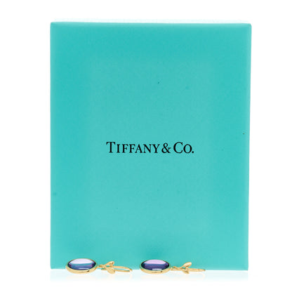 Tiffany 18K Yellow Gold Amethyst Paloma Picasso Olive Leaf Drop Earrings 5 of 5