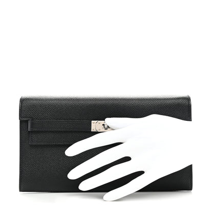 Hermes Epsom Kelly Wallet To Go Black 2 of 7