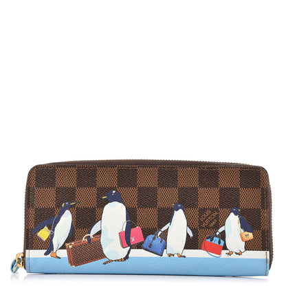 Louis Vuitton Damier Ebene 2017 Christmas Animation Clemence Wallet 1 of 7