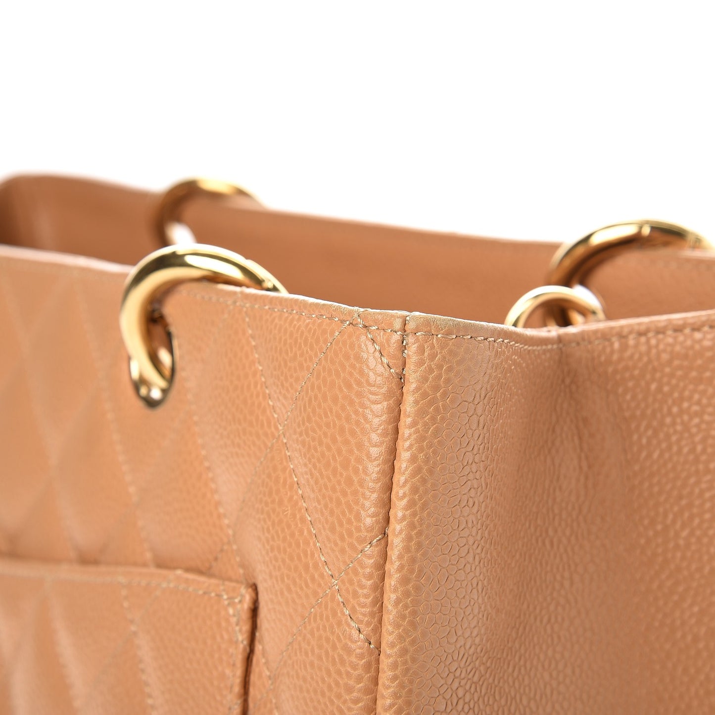 Caviar Quilted Grand Shopping Tote GST Beige