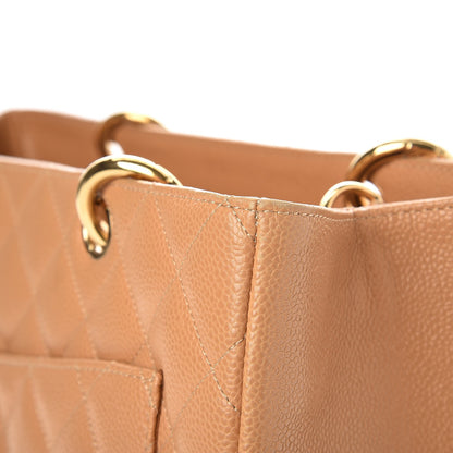 Chanel Caviar Quilted Grand Shopping Tote GST Beige 7 of 13