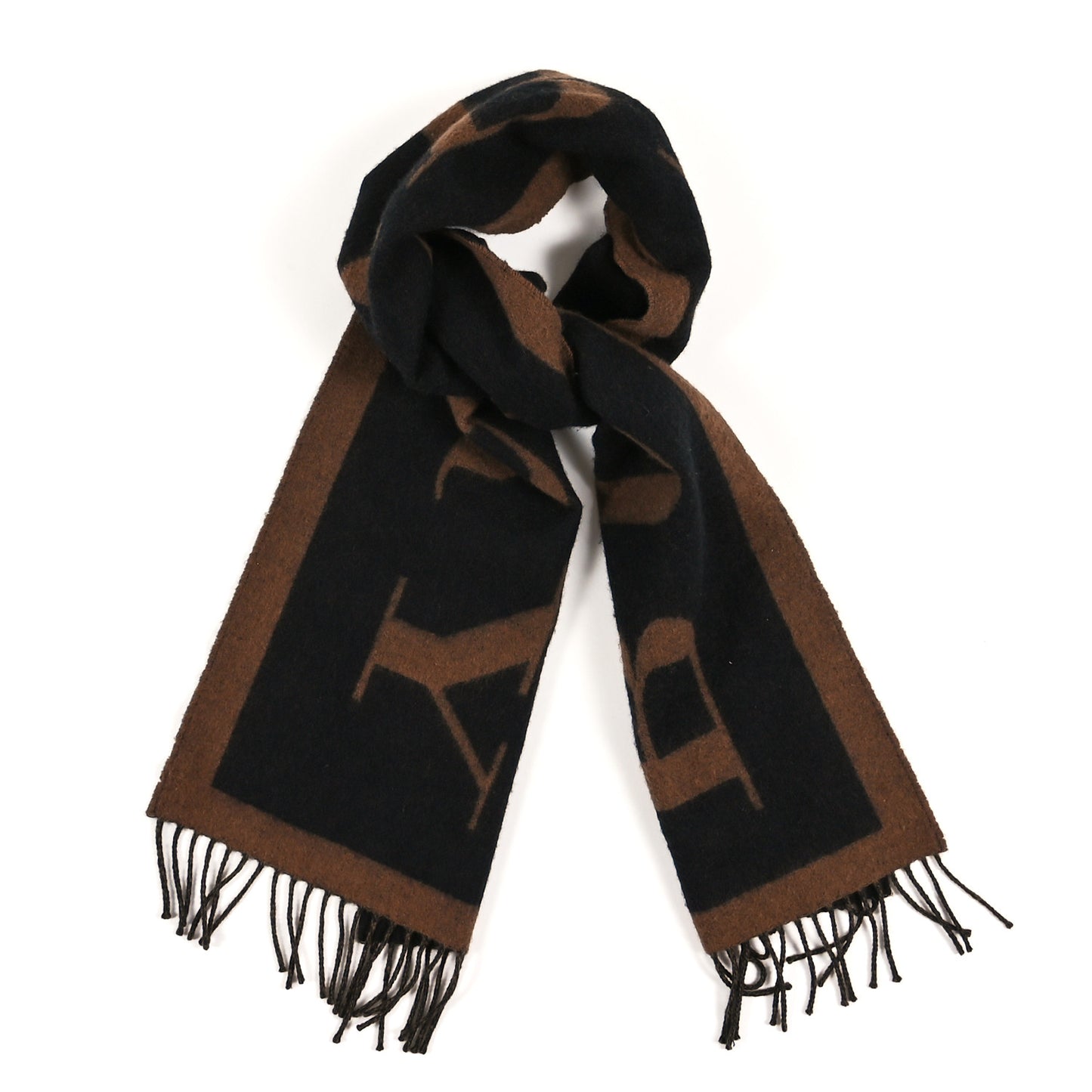 Wool Cashmere Logo Scarf Camel