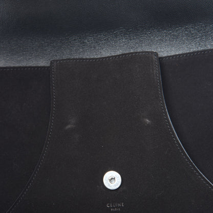 Celine Suede Calfskin Clutch on Chain Black 11 of 11