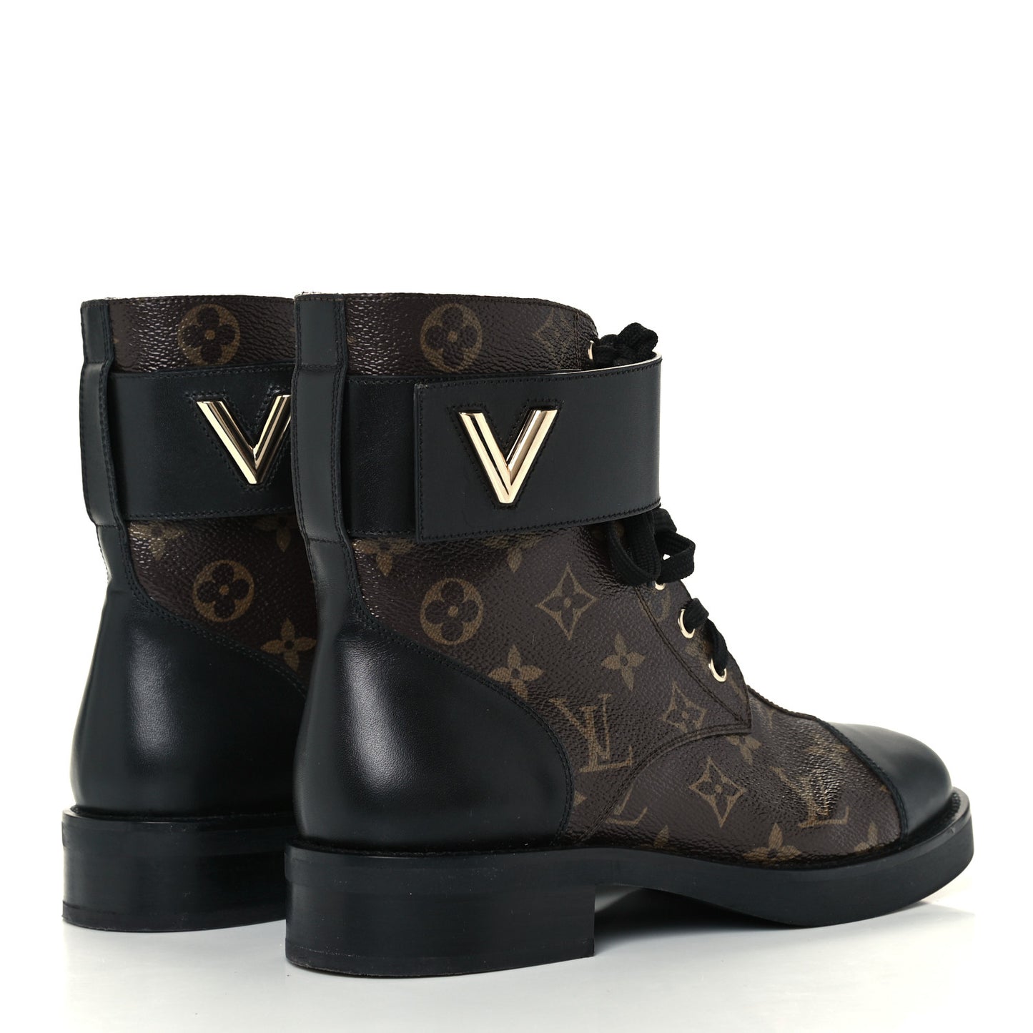 Calfskin Monogram Wonderland Flat Ranger Boots 38 Black