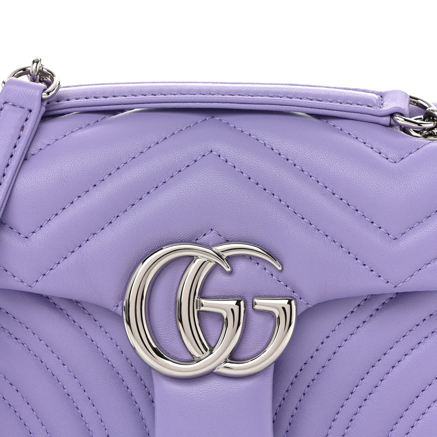 Gucci Lambskin Matelasse Small GG Marmont Shoulder Bag Lapis 9 of 11