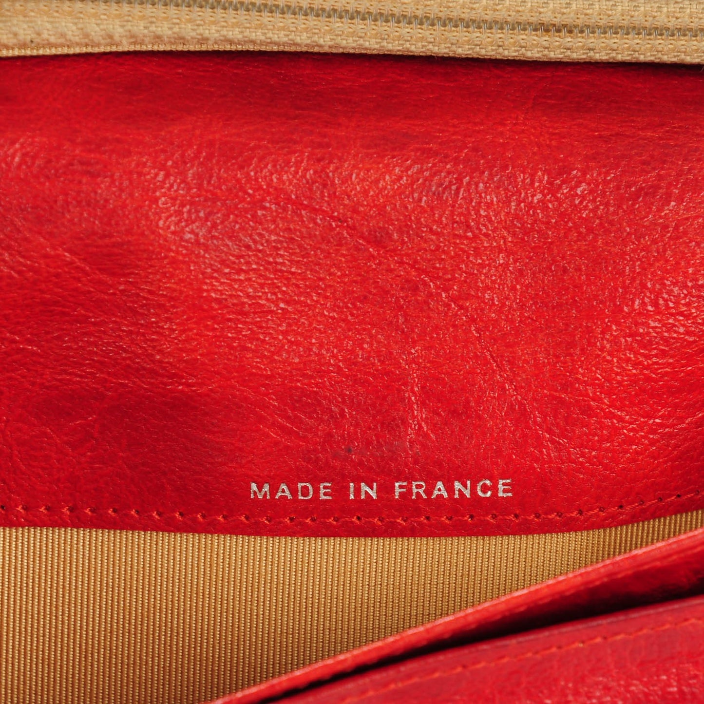 Crinkled Calfskin Quilted Yen Wallet Red