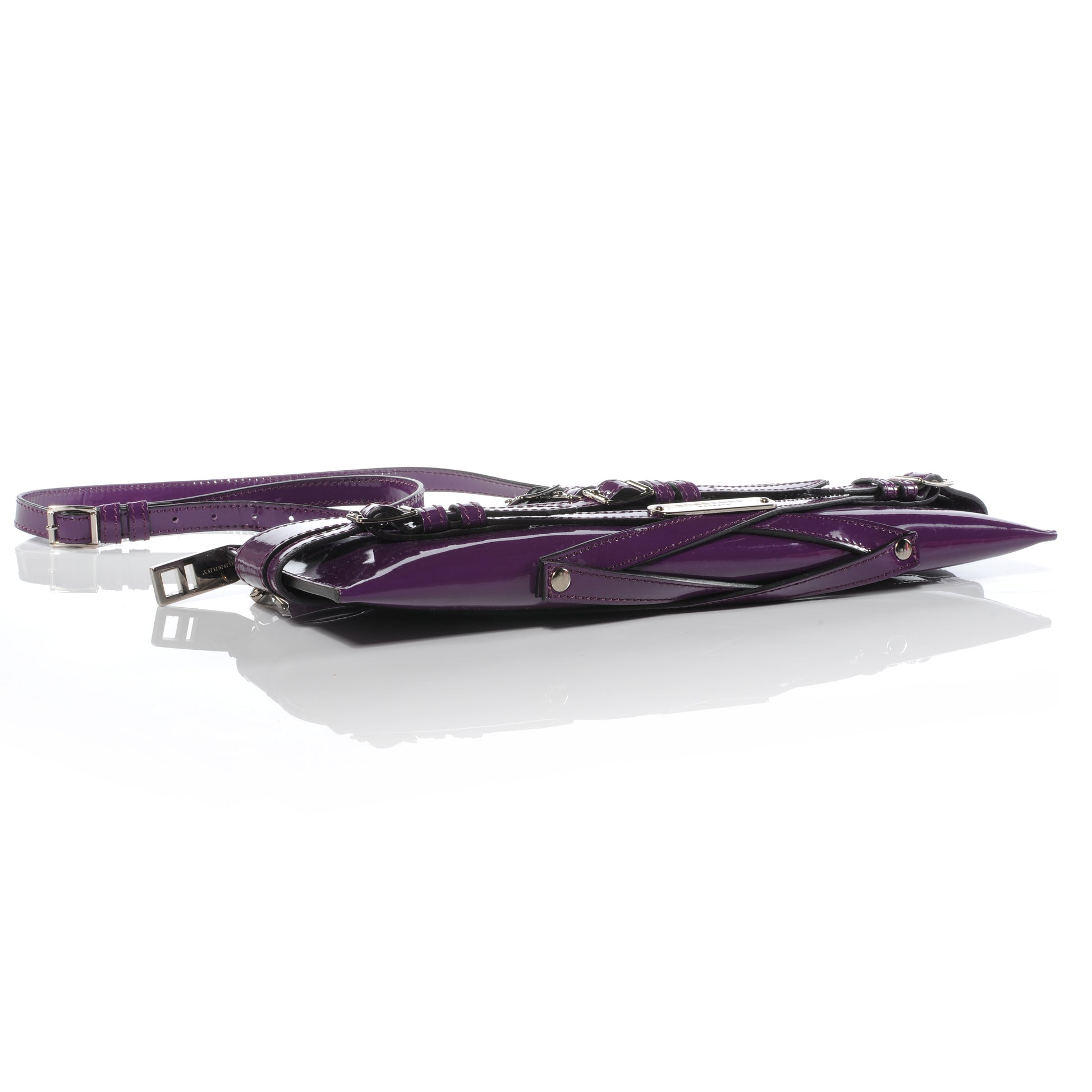 Burberry Patent Bridle Calfskin Clutch Bag Purple 4 of 9
