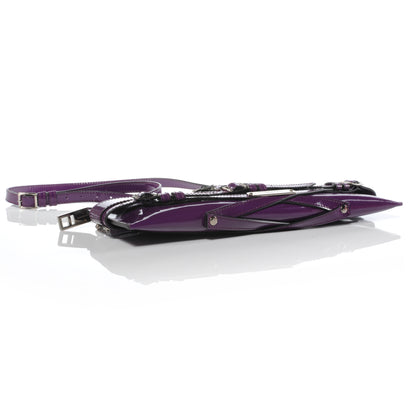 Burberry Patent Bridle Calfskin Clutch Bag Purple 4 of 9