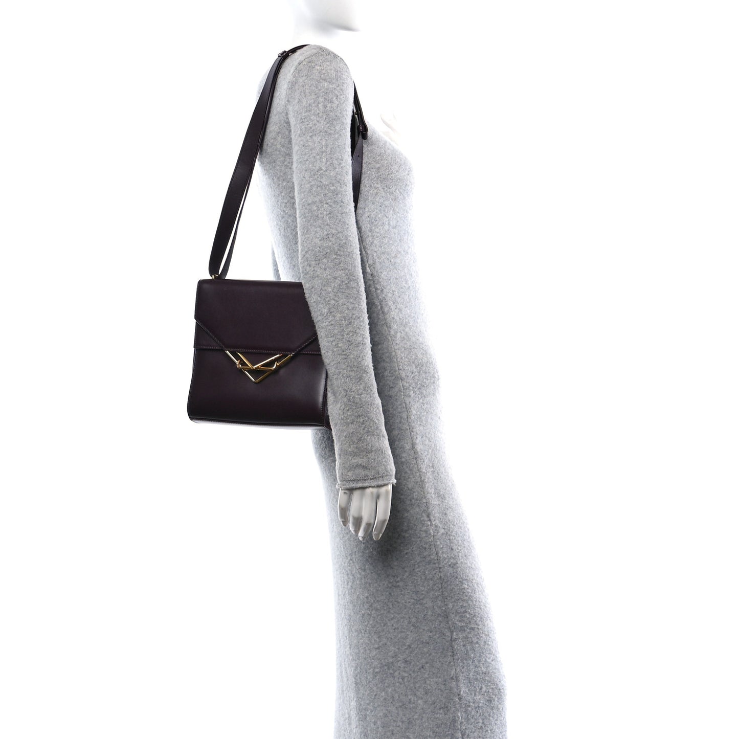 Box Calfskin Nappa Clip Bag Grape