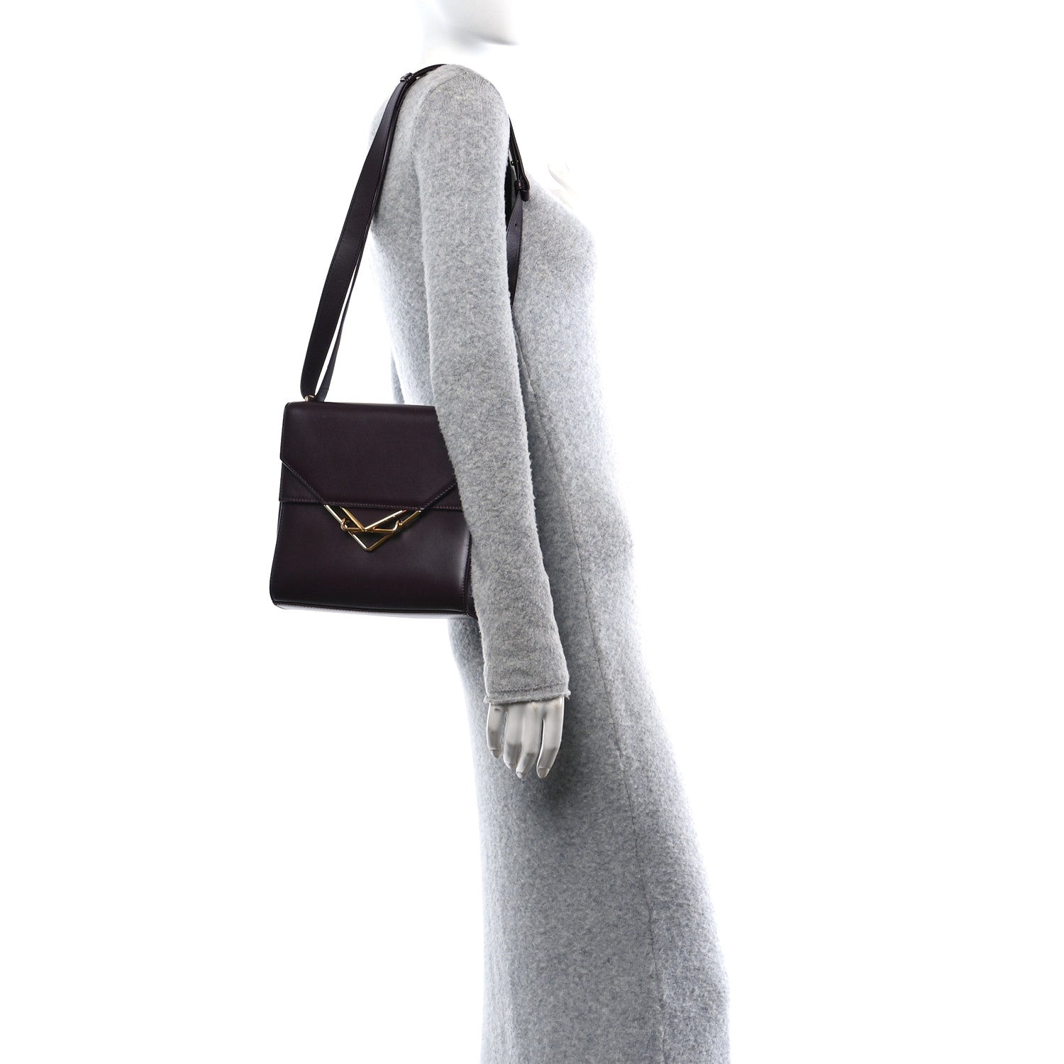 Bottega Veneta Box Calfskin Nappa Clip Bag Grape 2 of 10