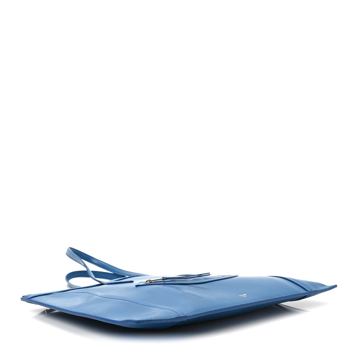 Glossy Calfskin Flat Luggage Shoulder Bag Ultra Blue