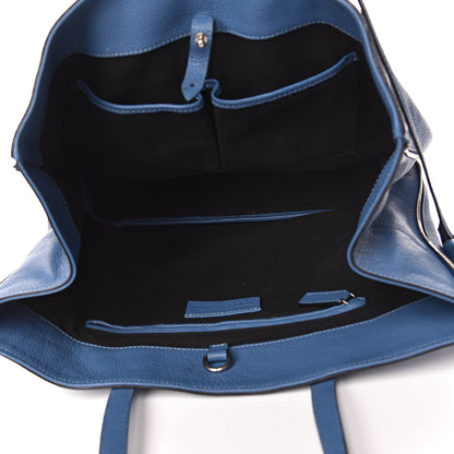 Alexander McQueen Pebbled Calfskin Skull Padlock Tote Blue 5 of 16