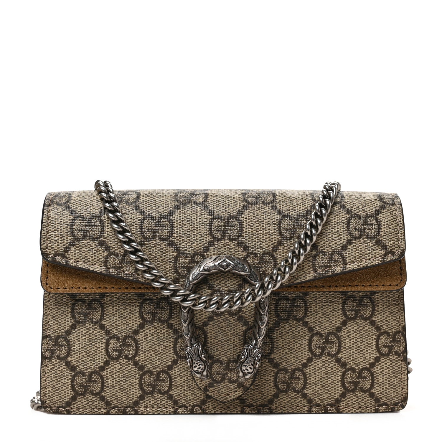 Gucci GG Supreme Monogram Super Mini Dionysus Shoulder Bag Taupe 1 of 8
