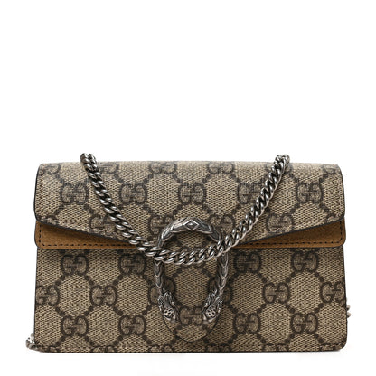 Gucci GG Supreme Monogram Super Mini Dionysus Shoulder Bag Taupe 1 of 8