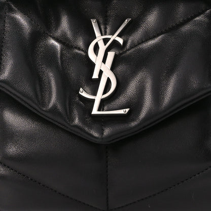 Saint Laurent Lambskin Quilted Small Loulou Puffer Monogram Chain Satchel Black 9 of 11