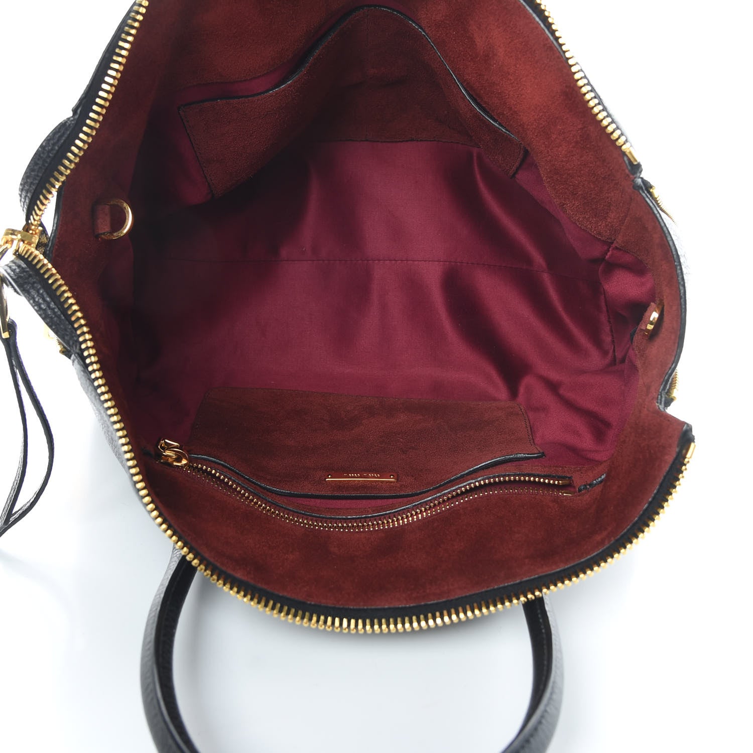 Miu Miu Goatskin Madras Zip Tote Black 5 of 15