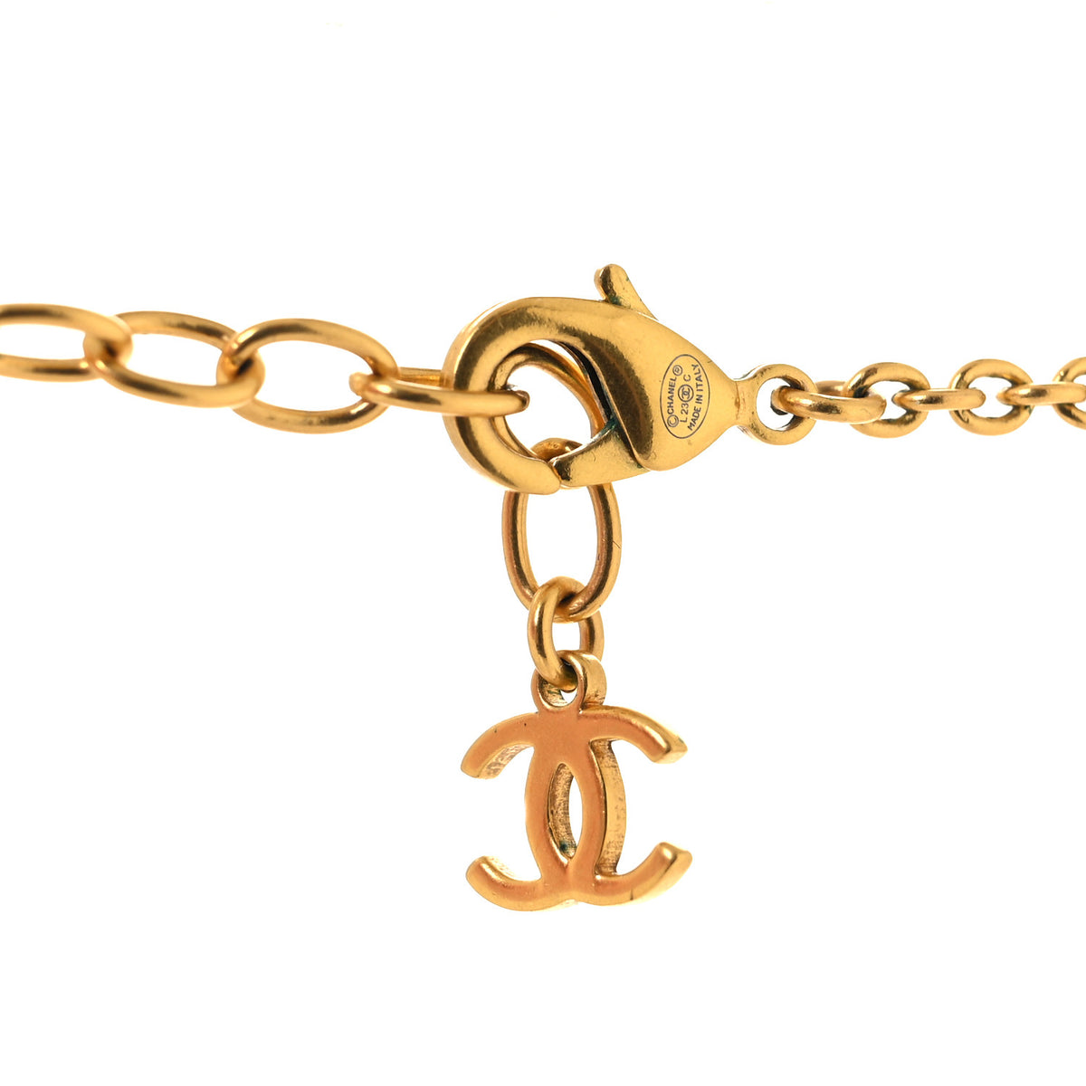 Crystal CC Heart Necklace Gold
