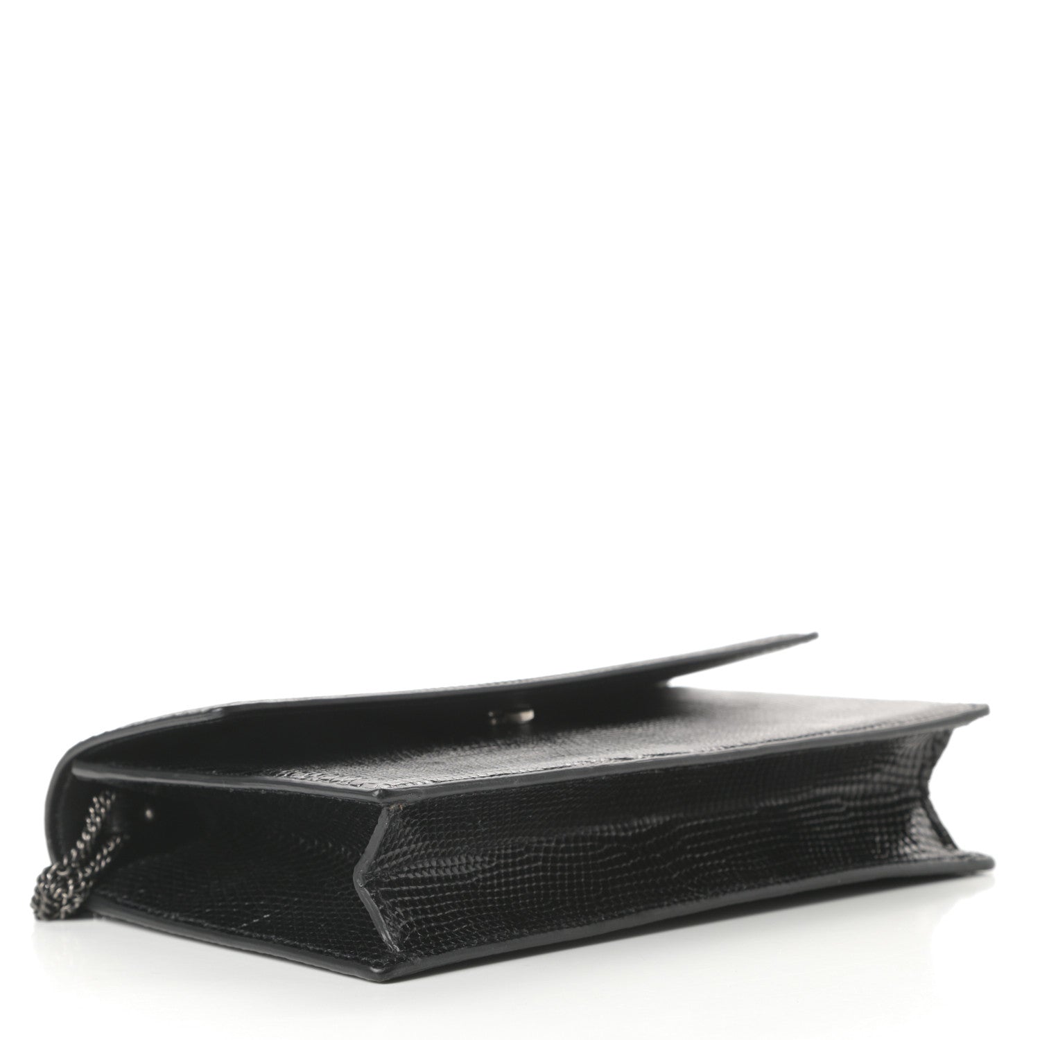 Saint Laurent Calfskin Lizard Embossed Small Pochette Black 4 of 11