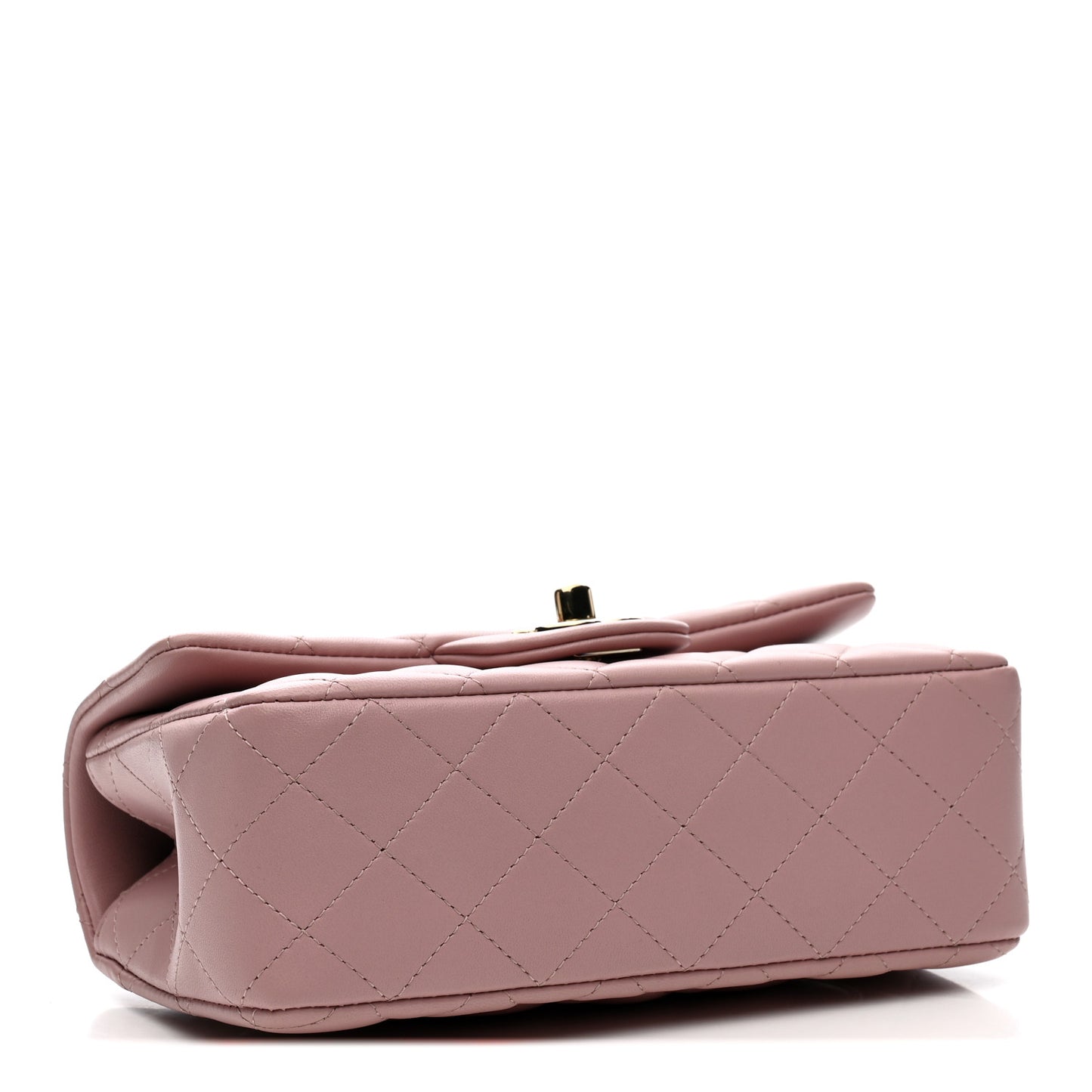 Lambskin Quilted Mini Top Handle Rectangular Flap Light Pink