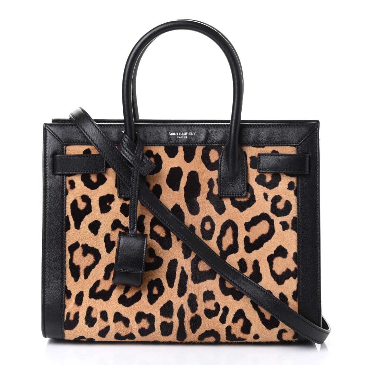 Saint Laurent Pony Hair Leopard Print Baby Sac De Jour Black 1 of 4