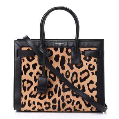 Saint Laurent Pony Hair Leopard Print Baby Sac De Jour Black 1 of 4