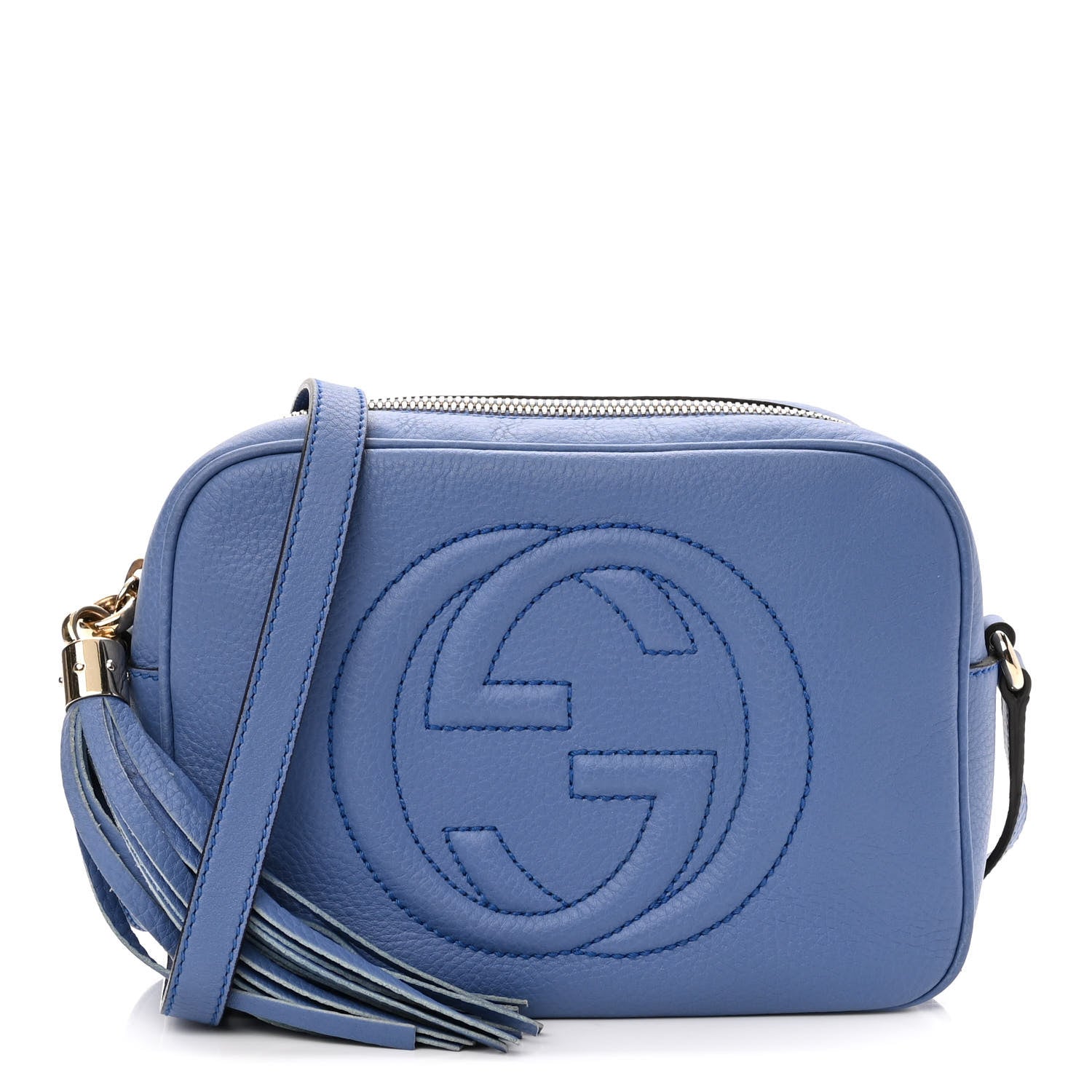 Gucci Pebbled Calfskin Small Soho Disco Bag Periwinkle 1 of 9