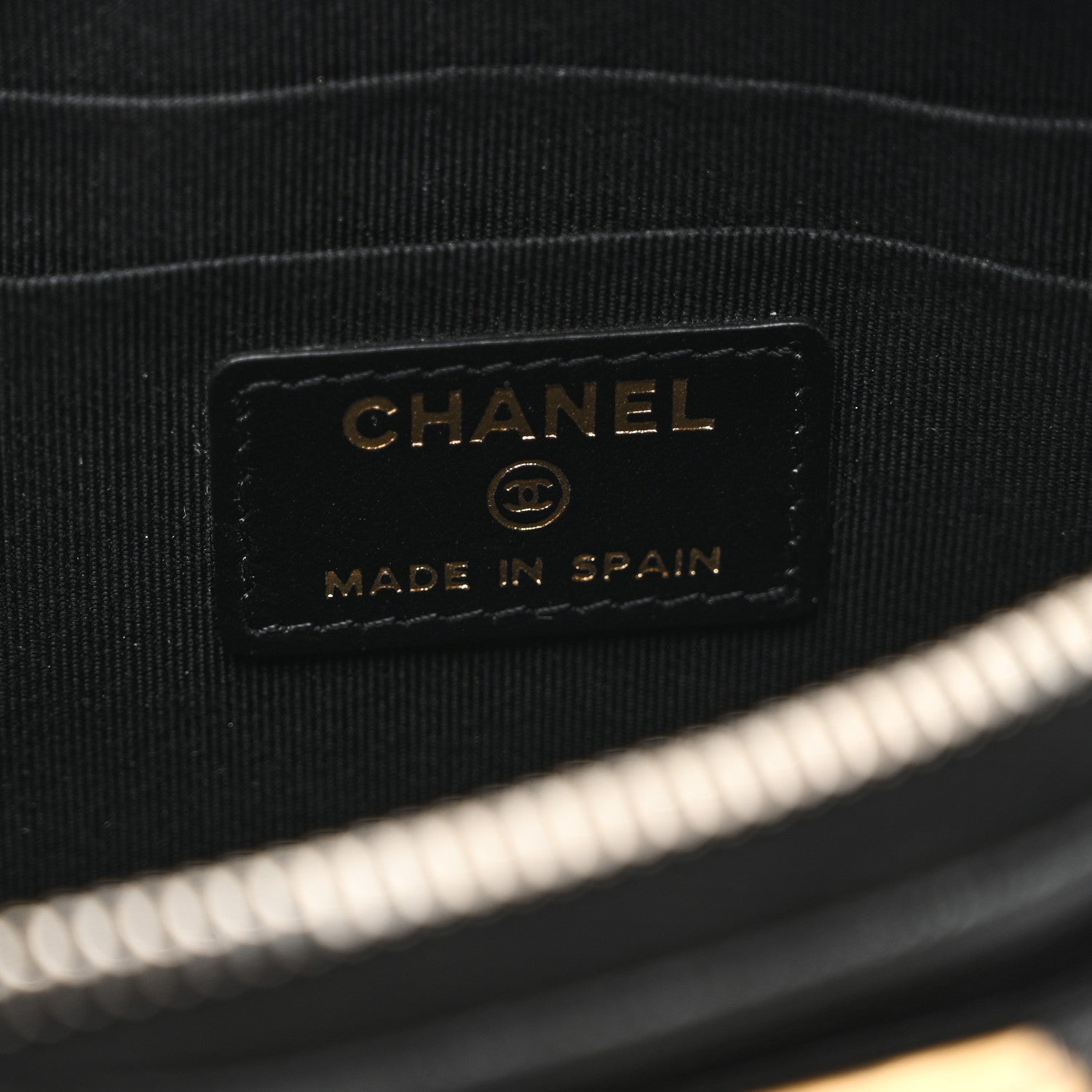 Chanel Caviar Quilted Classic Zip Boy Pouch Black 6 of 7