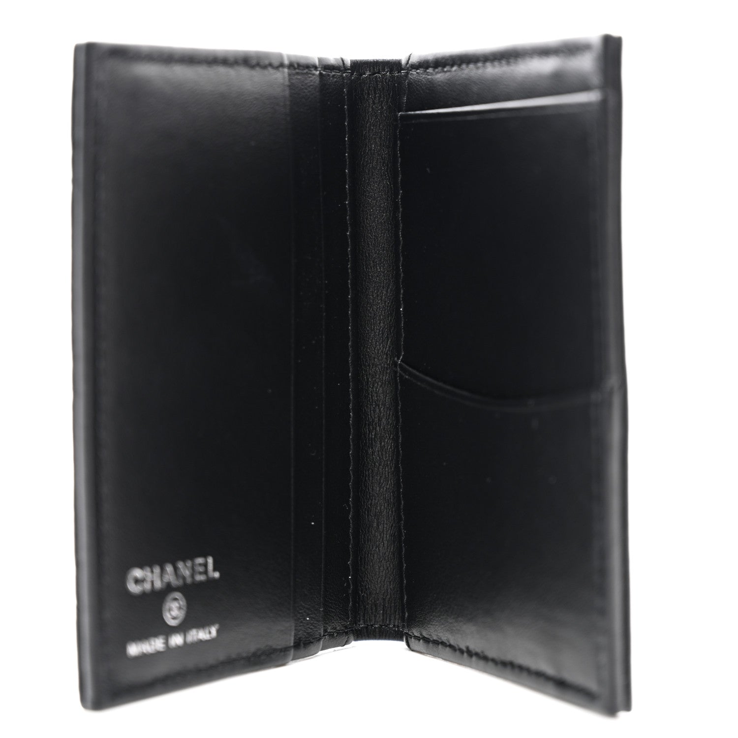Chanel Grained Calfskin Quilted Card Holder Wallet So Black 5 of 8
