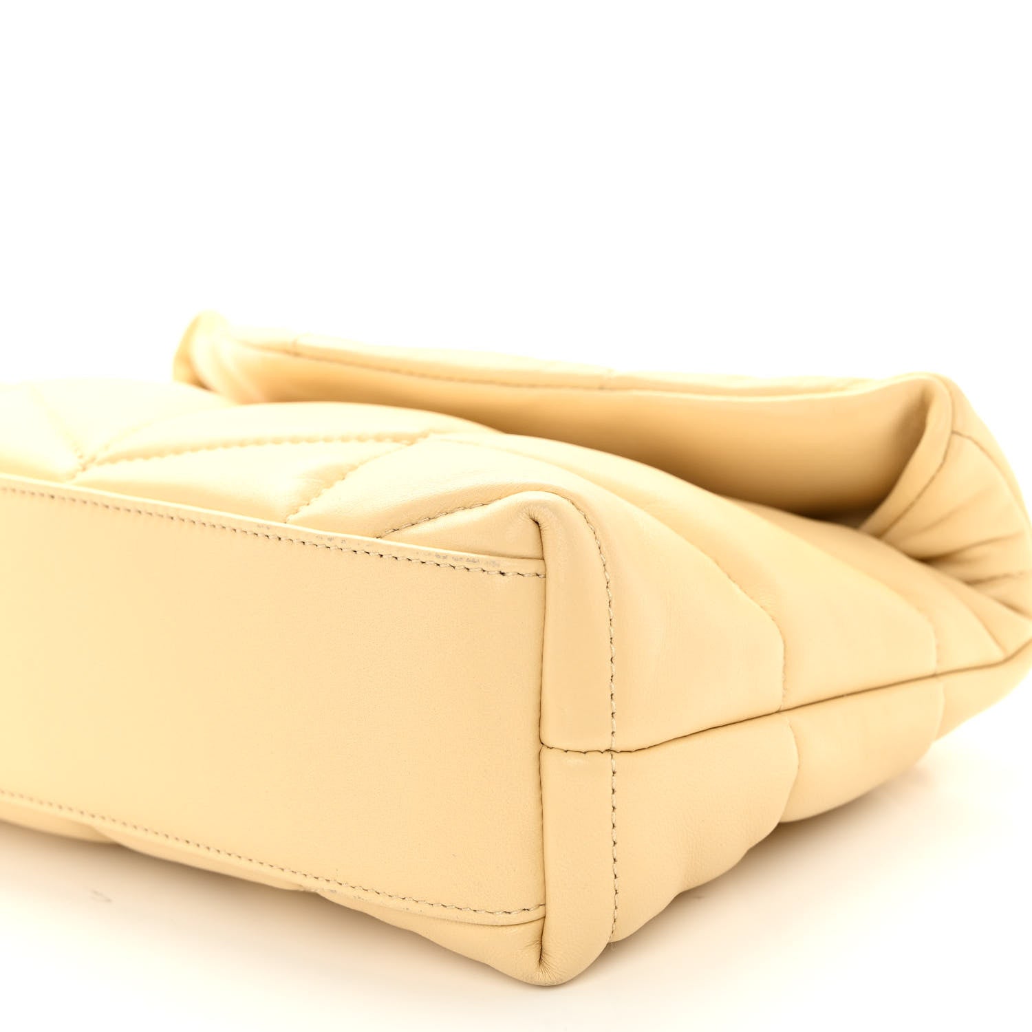 Saint Laurent Lambskin Quilted Toy Loulou Puffer Monogram Chain Satchel Jaune Pale 9 of 9