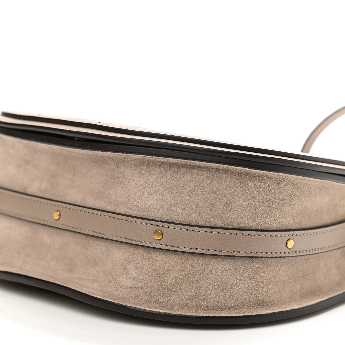 Calfskin Suede Medium Nile Bracelet Bag Motty Grey
