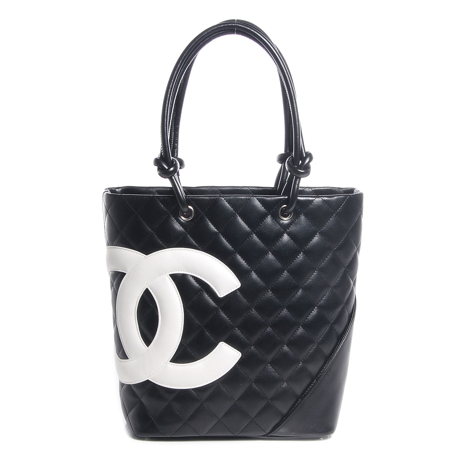 Chanel Calfskin Quilted Medium Cambon Tote Black White 1 of 7